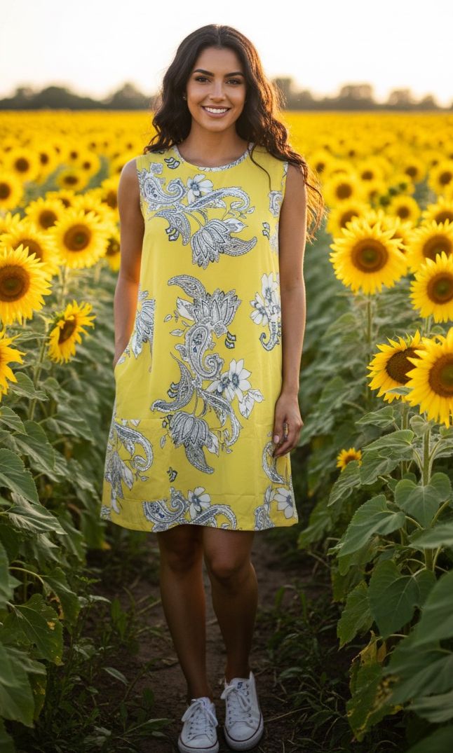 🌼 Sunlight Bloom® – Vestido Amarillo